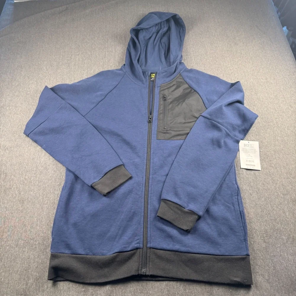 Athletic Works Boys XL 14-16 Blue Knit Full Zip Hoodie Jacket AW33100077185B